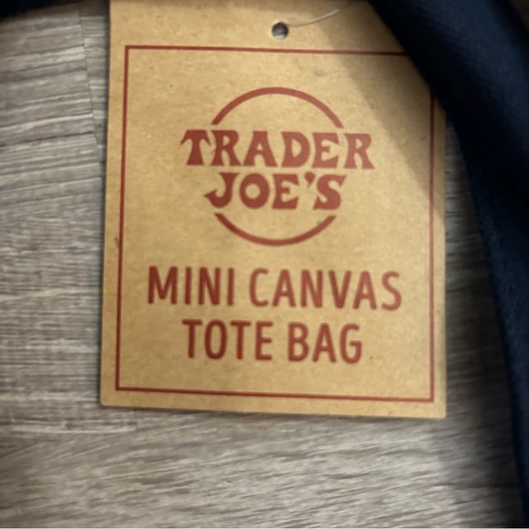 New Trader Joe’s set of 3 Mini Canvas Tote Bag blue green yellow - Picture 6 of 7